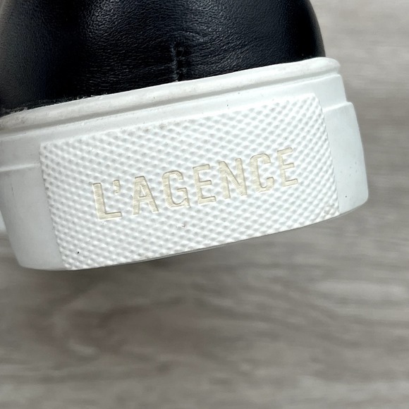 NEW- L'AGENCE *RARE* Calf Hair Leather Slip On Sneakers Black & Purple - Sz 9.5 - Picture 8 of 13